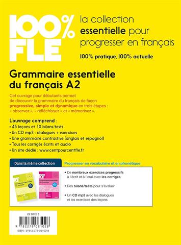 100% FLE Grammaire essentielle du français A2 (Livre + CD)