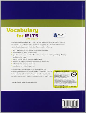 Cambridge Vocabulary for IELTS Book with Answers and Audio CD