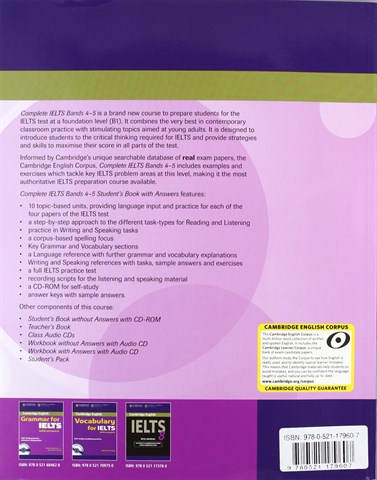 Complete IELTS Bands 4-5 Students Book, Workbook and CD