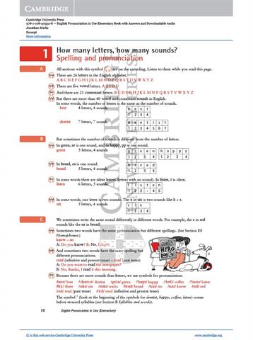 English Pronunciation in Use Elementary Book with Answers and Downloadable Audio