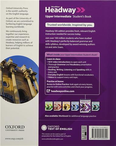 Headway Upper-Intermediate Students Book with Online Practice + Workbook without Key (5.Edition)