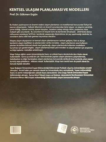 KENTSEL ULAŞIM PLANLAMASI VE MODELLERİ - GÖKMEN ERGÜN
