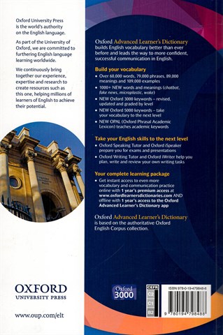 Oxford Advanced Learners Dictionary Hardback (with 1 years access to both Premium Online and App)