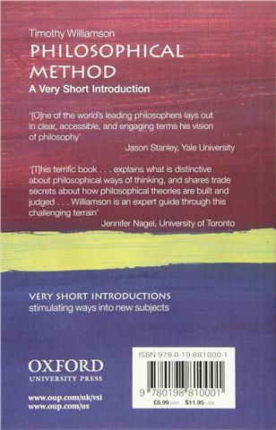 Philosophical Method, Timothy Williamson (A Very Short Introduction)