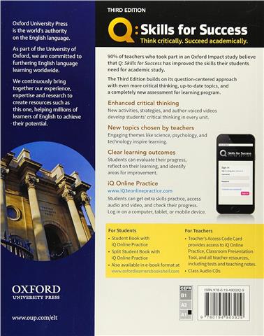 Q Skills for Success (3rd Edition). Reading and Writing 1. Students Book with IQ Online Practice