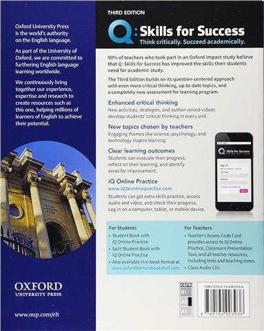 Q Skills for Success (3rd Edition). Reading and Writing 2. Students Book with IQ Online Practice