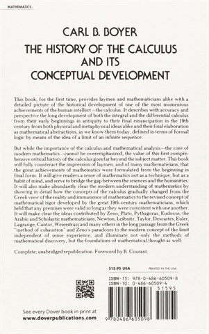 The History of the Calculus and Its Conceptual Development