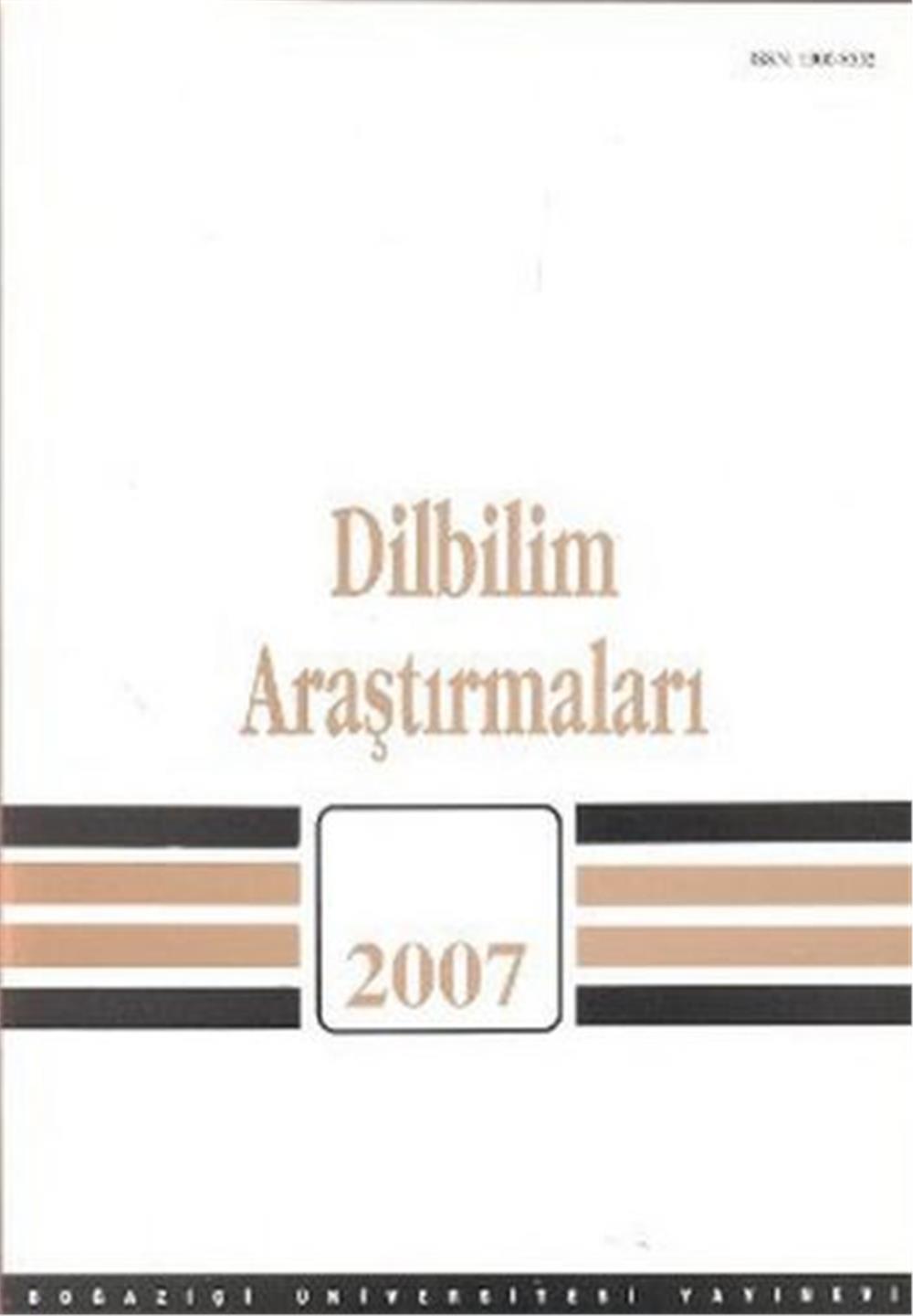 DİLBİLİM ARAŞTIRMALARI 2007  