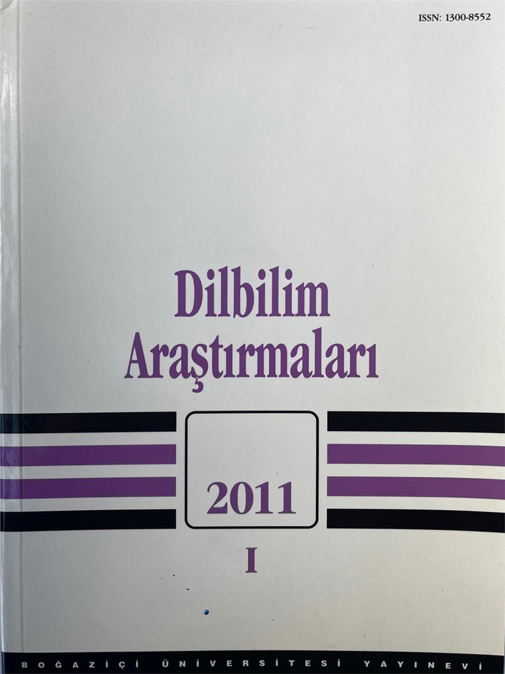DİLBİLİM ARAŞTIRMALARI 2011-1 