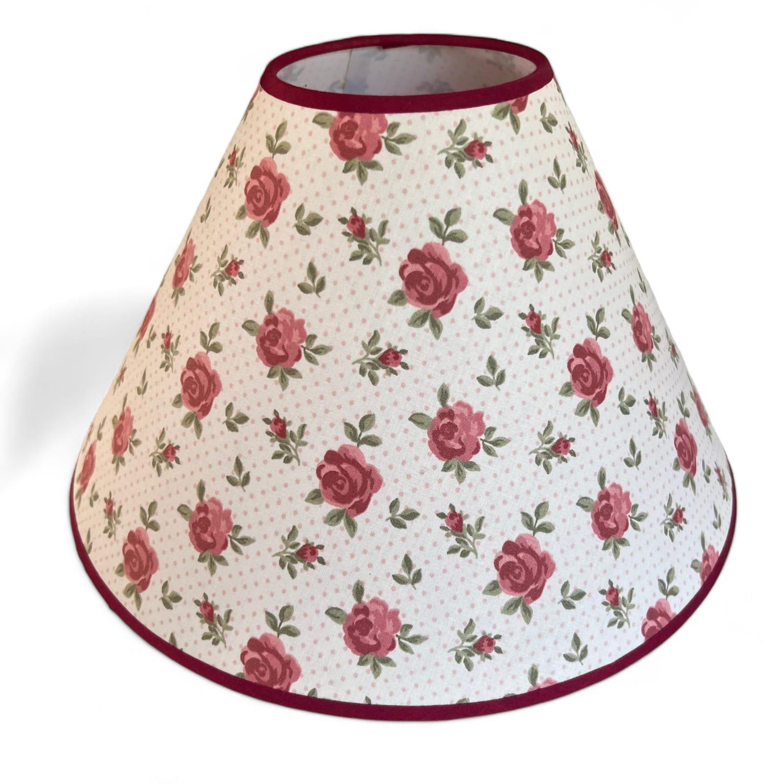 BORDO ÇİÇEKLİ KONİ ABAJUR ŞAPKASI