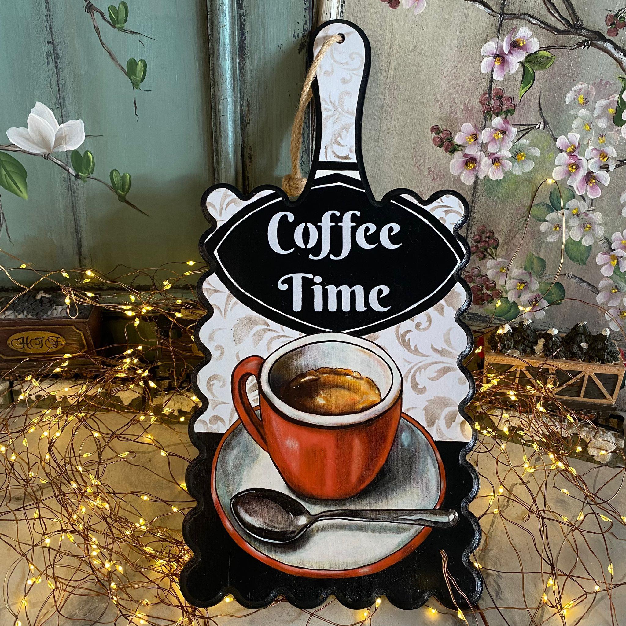 EL BOYAMASI KAHVE DESENLİ SUNUM TAHTASI