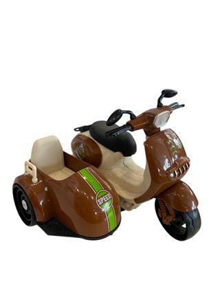 kahverengi minyatur sepetli motosiklet