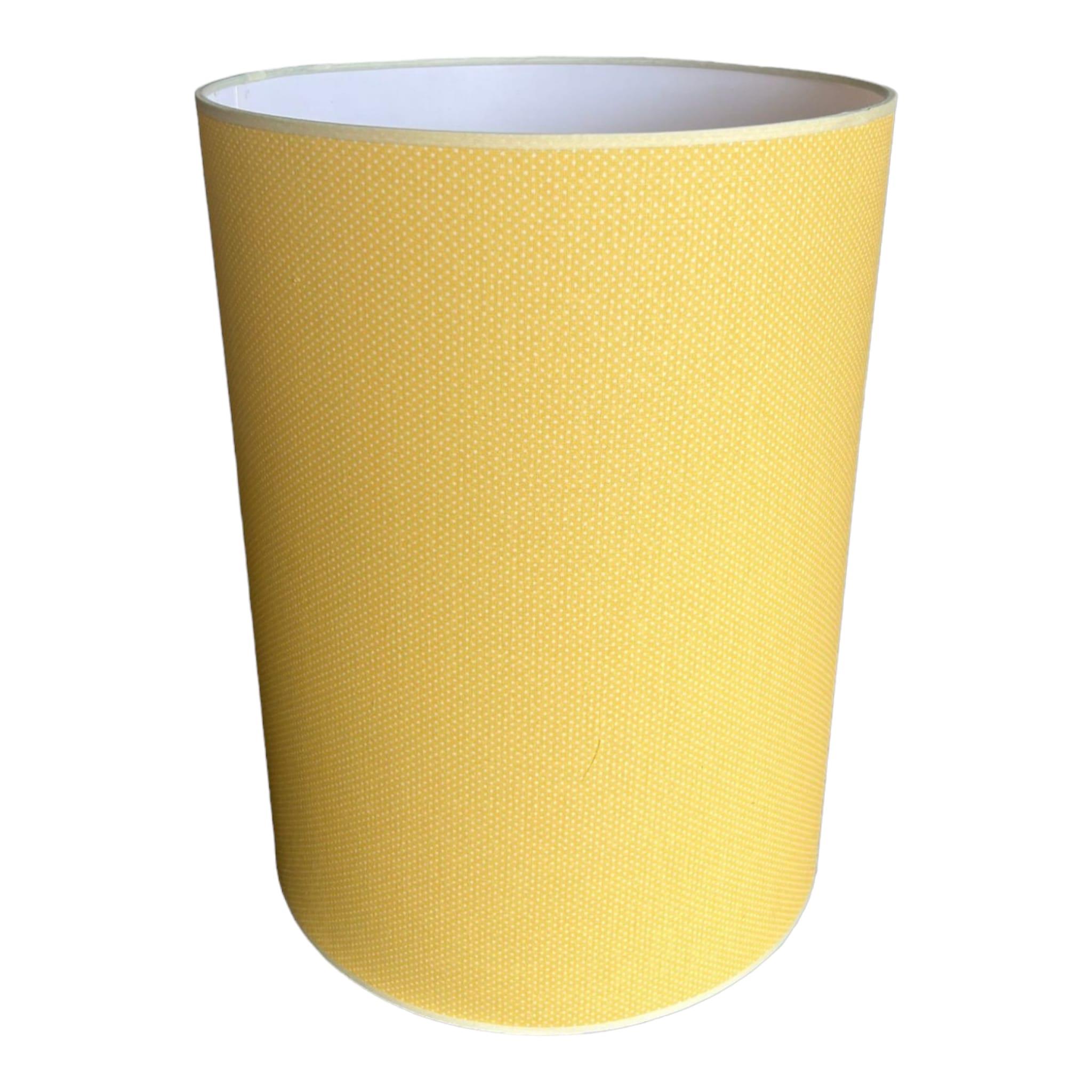 BEYAZ KÜÇÜK PUANTİYELİ SARI ABAJUR