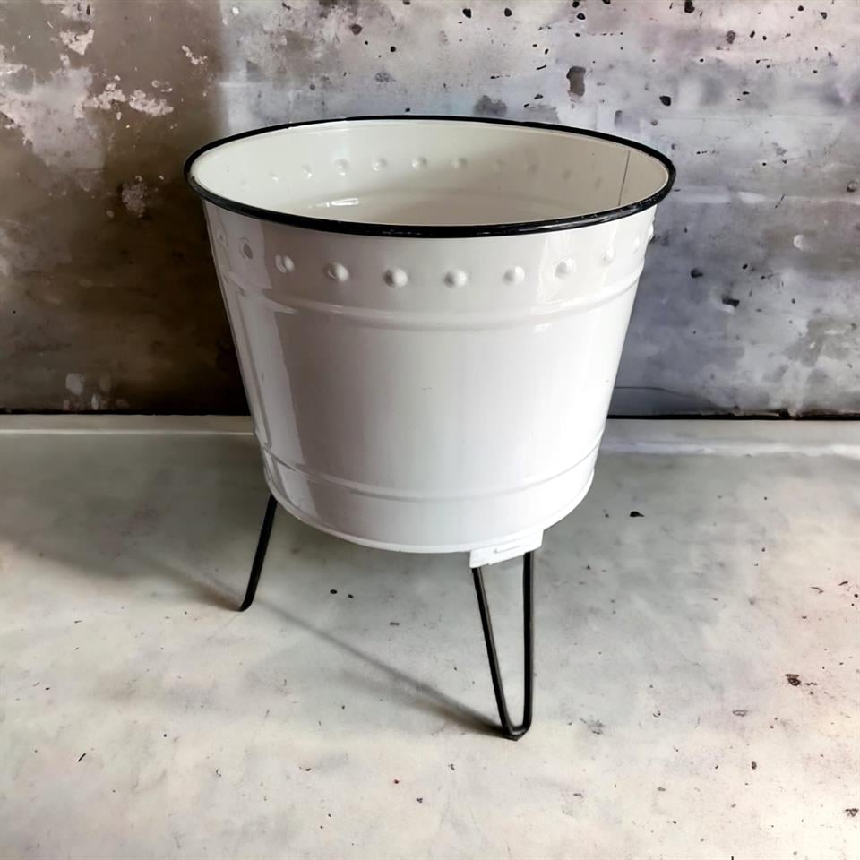 GALVANİZ BEYAZ AYAKLI KOVA MEŞRUBATLIK BUZLUK