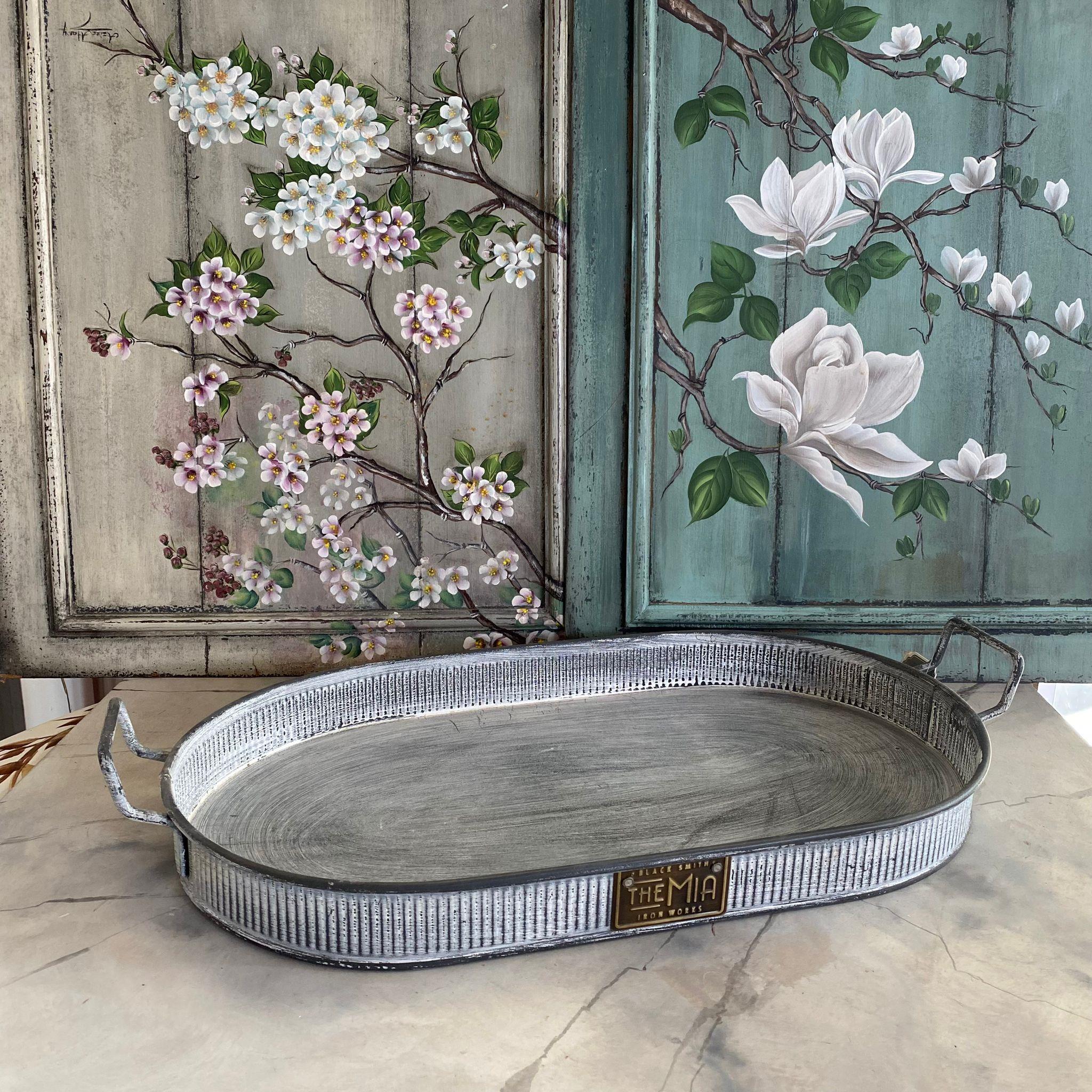 GALVANİZ GRİ ESKİTME TEPSİ