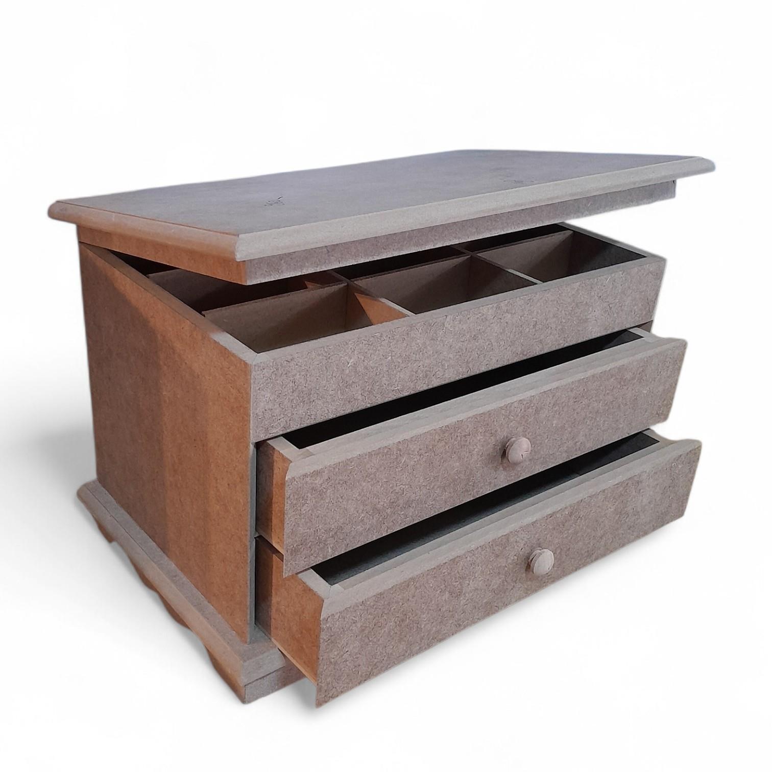 İKİ ÇEKMECELİ ÜSTÜ KAPAKLI TAKI KUTUSU