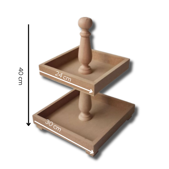 İKİ KATLI KARE SUNUM TABAĞI