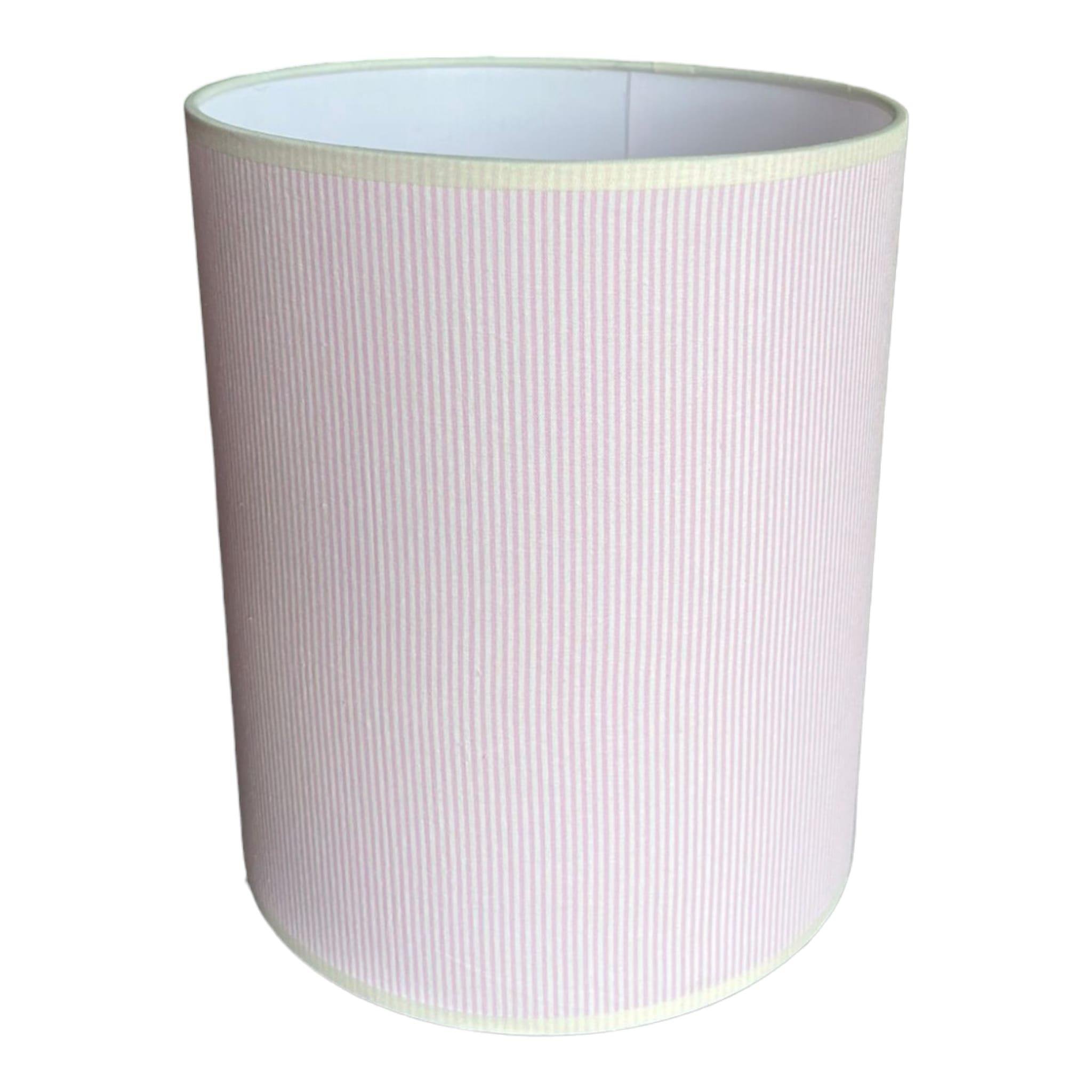 PEMBE BEYAZ ÇİZGİLİ ABAJUR 