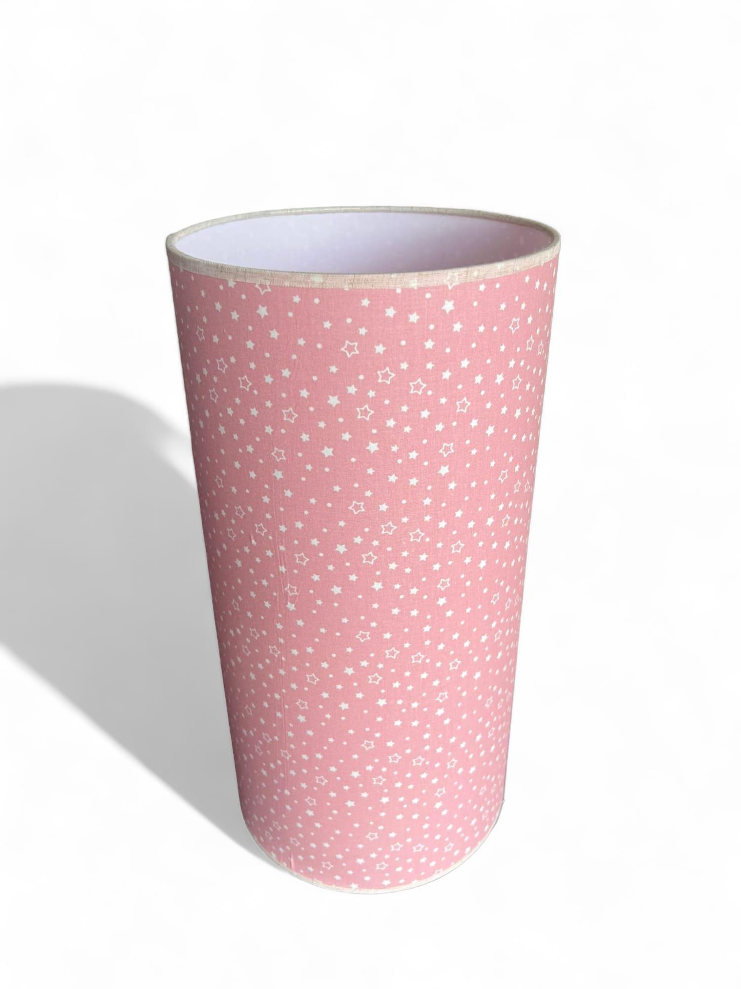 PEMBE BEYAZ YILDIZLI ABAJUR