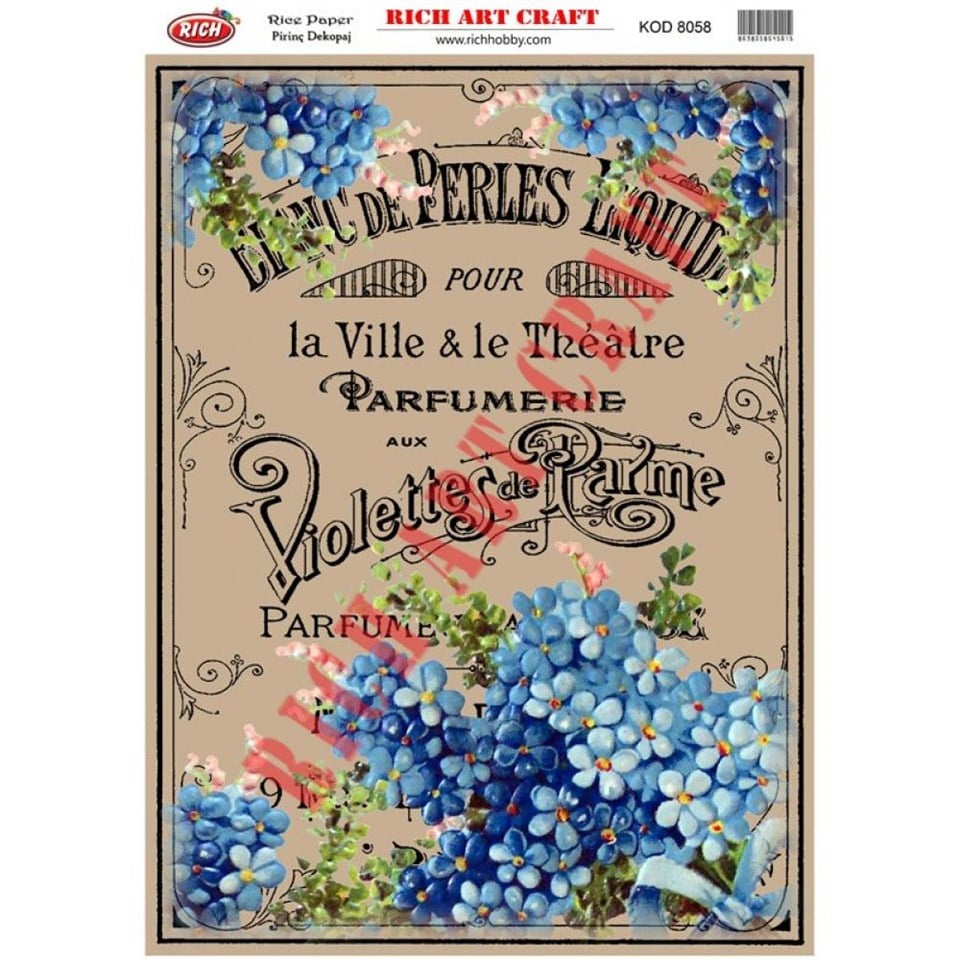 PİRİNÇ DEKUPAJ KAĞIDI KOD 8058