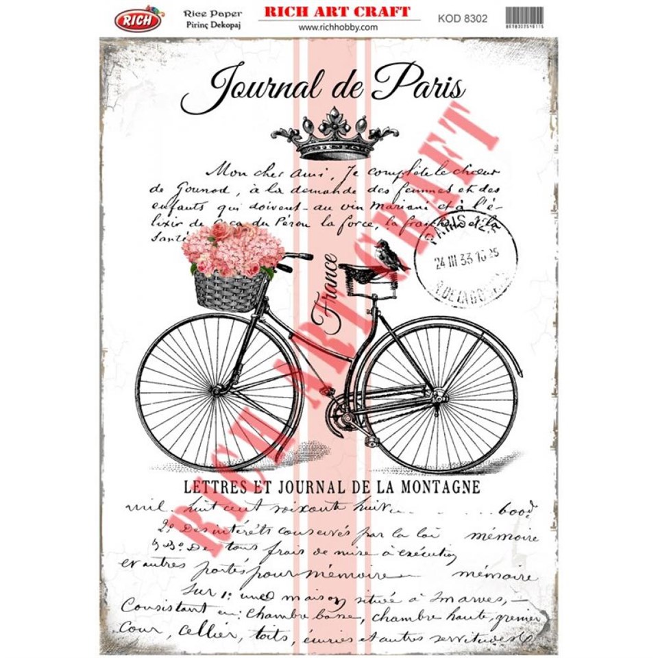 PİRİNÇ DEKUPAJ KAĞIDI KOD 8302