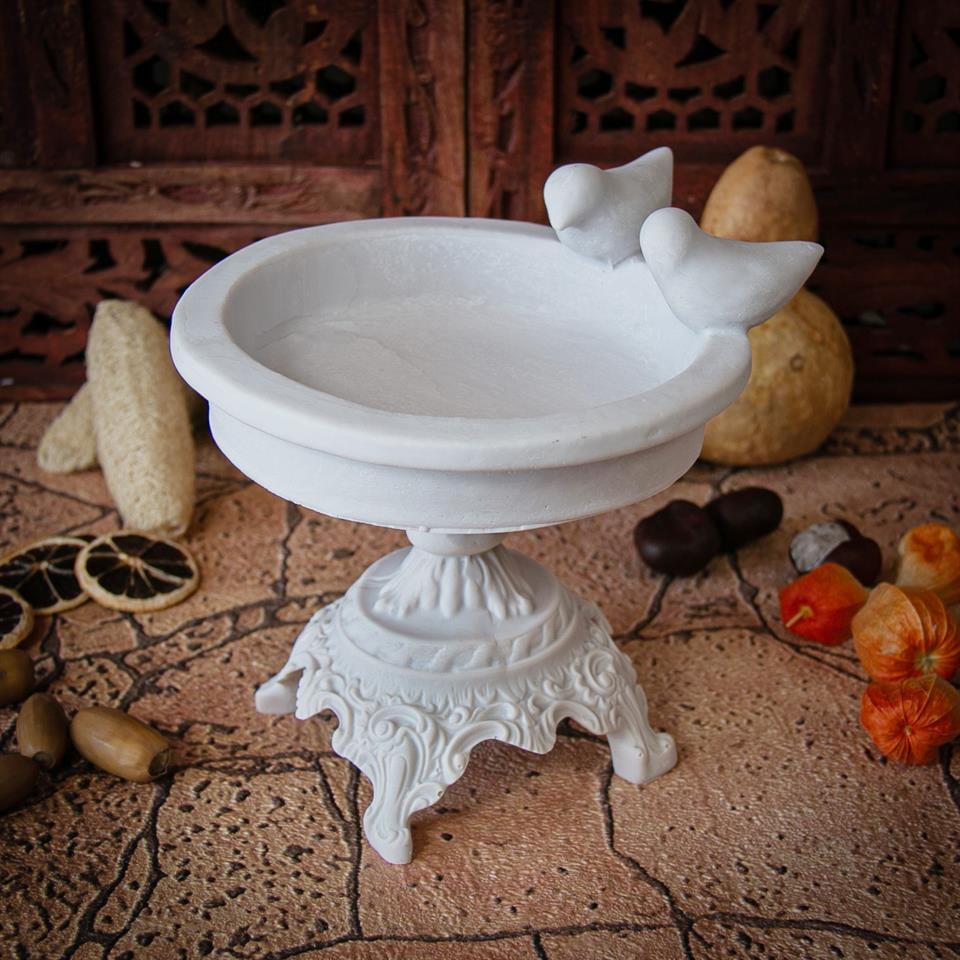 Polyester Ayaklı Kuşlu Tabak