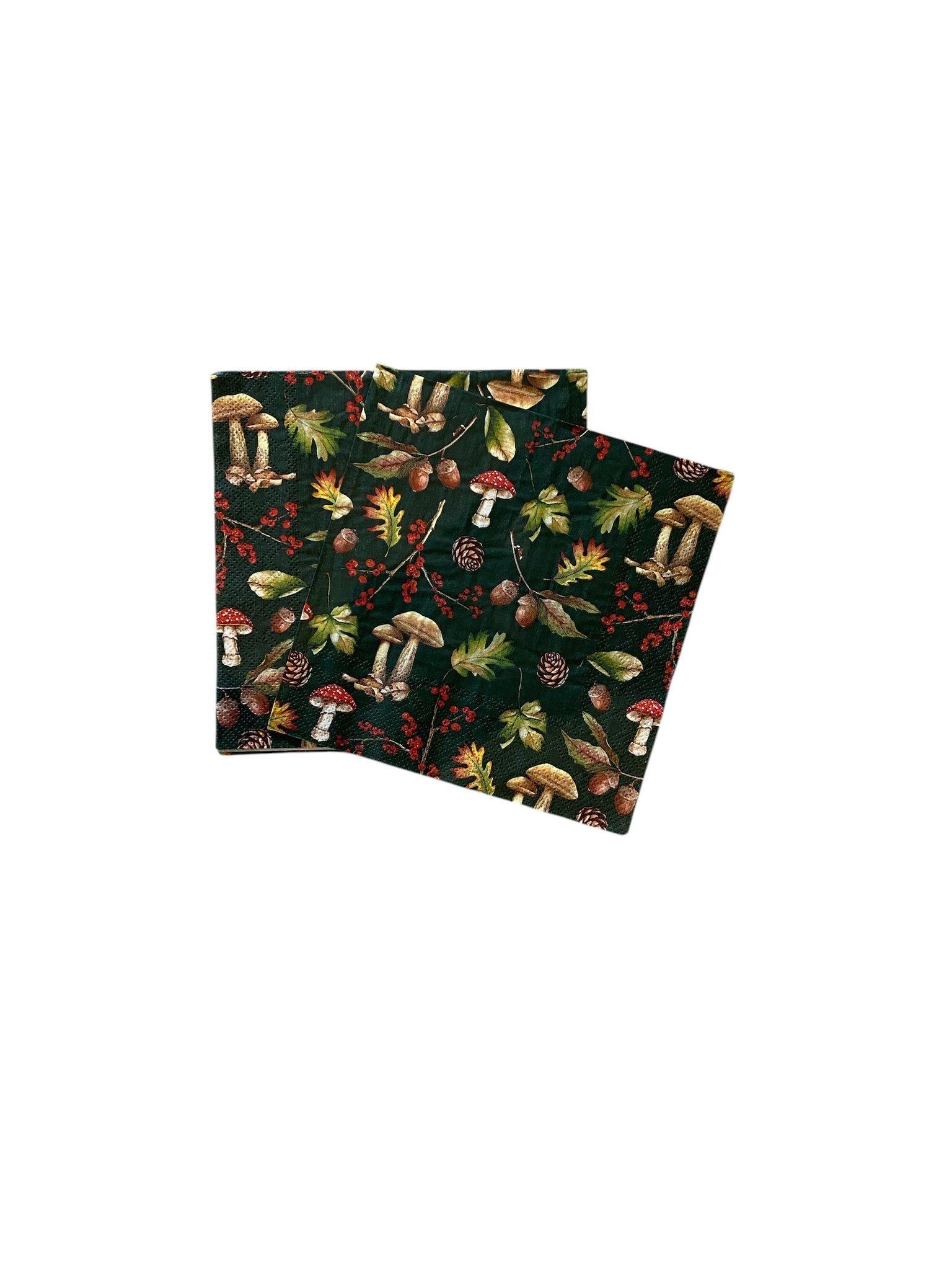 SİYAH ZEMİNLİ MANTARLI İTHAL PEÇETE