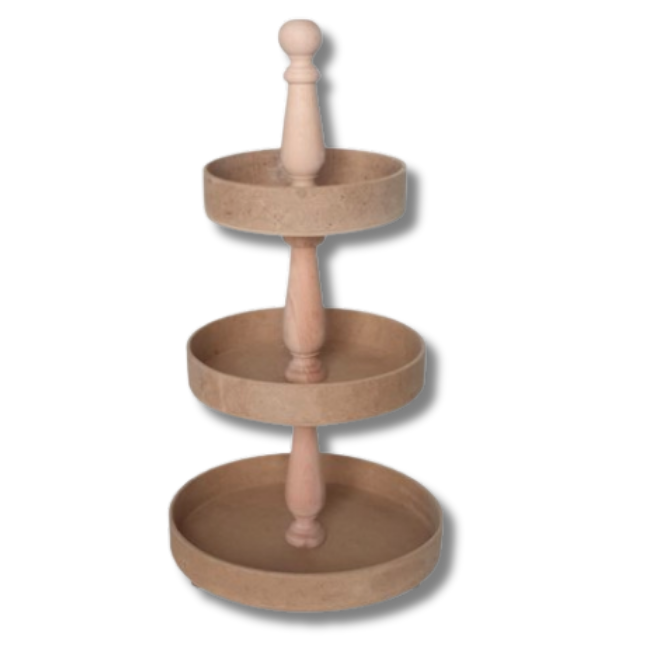 ÜÇ KATLI YUVARLAK SUNUM TABAĞI