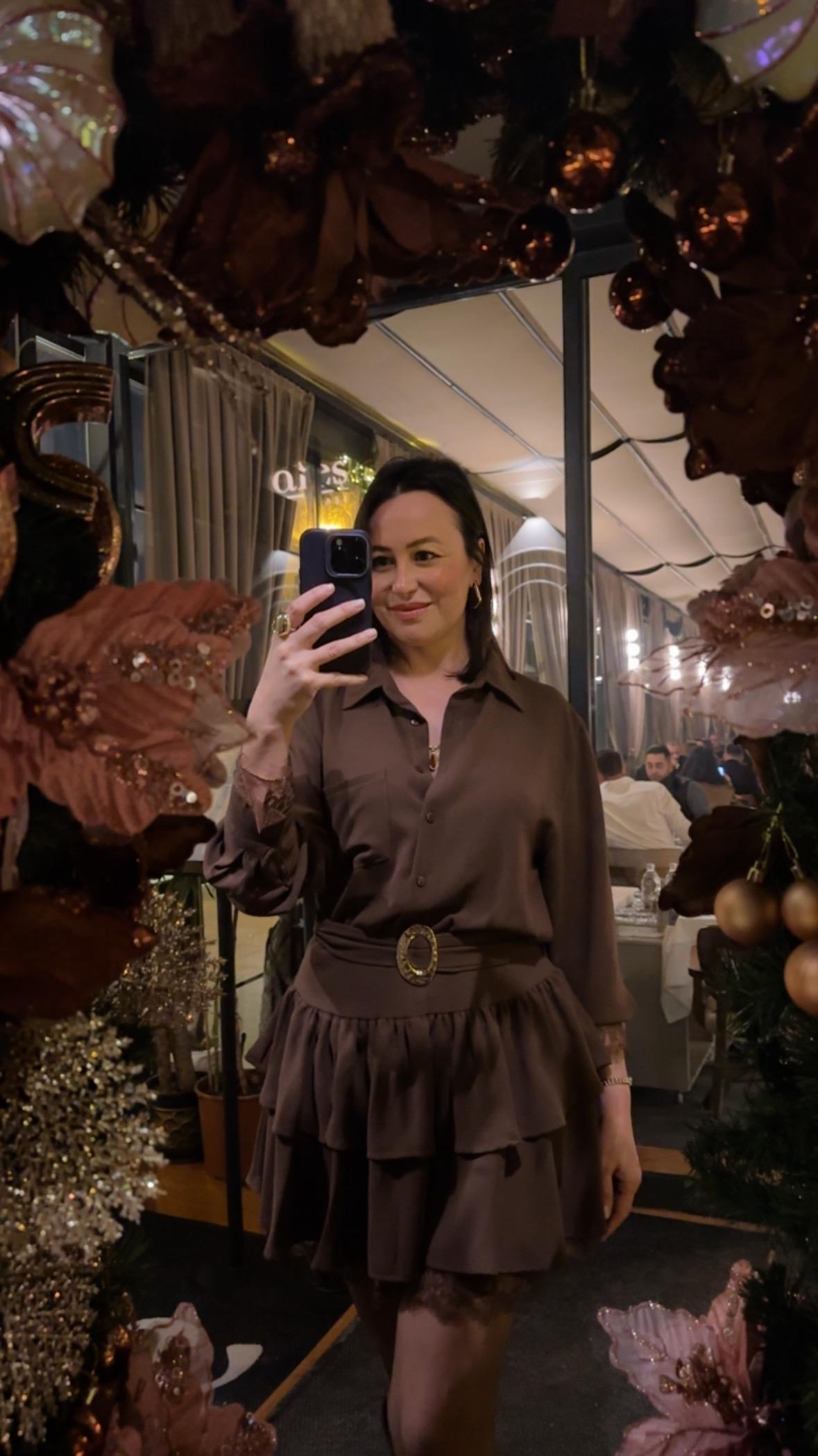 GOLD TOKALI GÖMLEK ELBİSE