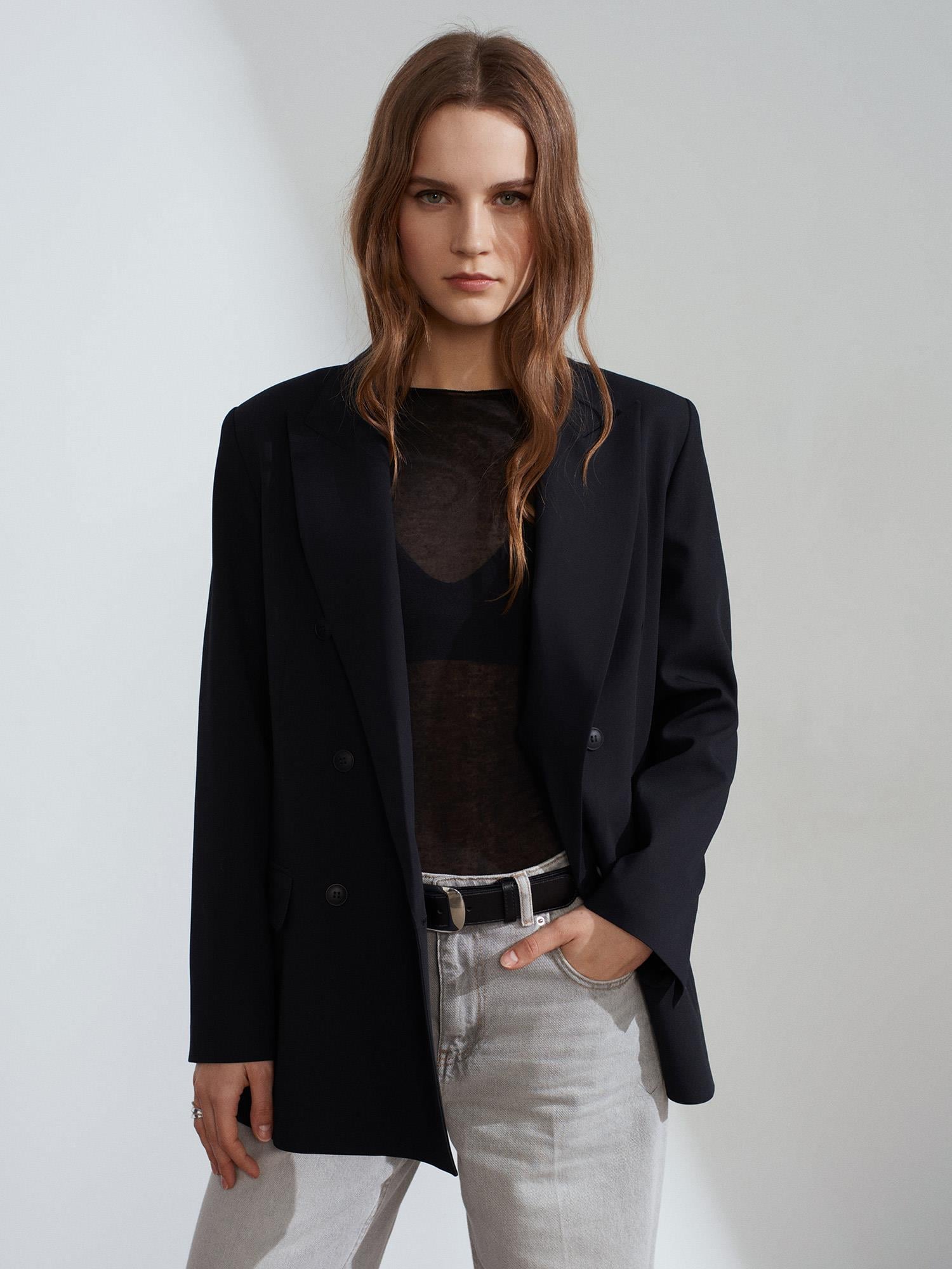 KRUVAZE KOLU 4 DÜĞMELİ BLAZER CEKET