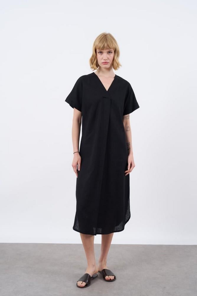 MİDİ BOY KETEN ELBİSE