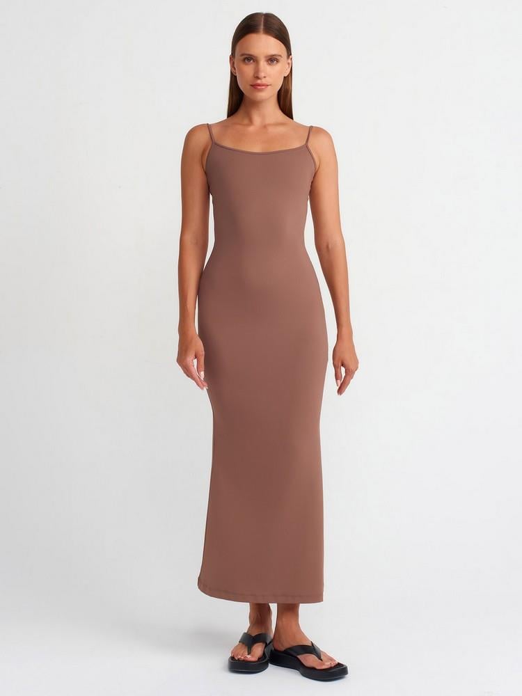 ASKILI UZUN SLIP ELBİSE