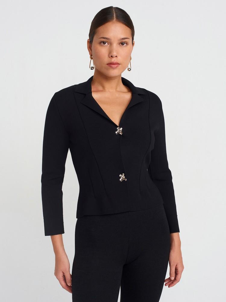 ÇİÇEK DÜĞME ÇELİK TRİKO CEKET