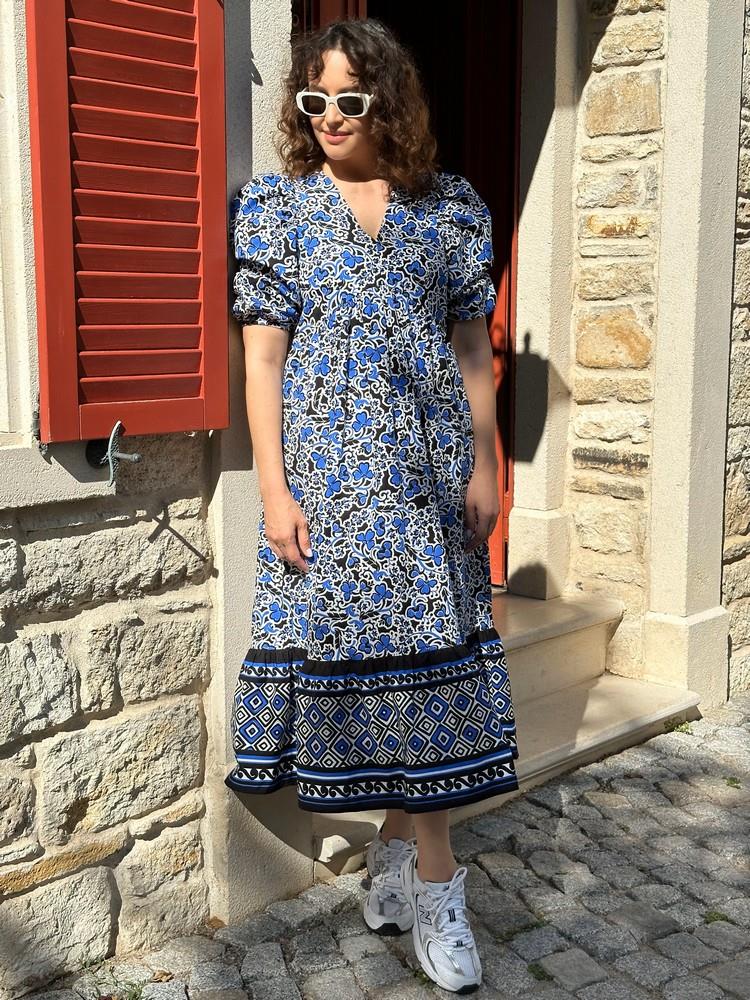 DESENLİ POPLİN ELBİSE