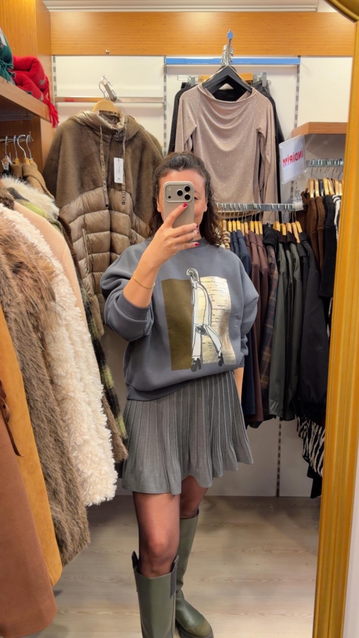 GOLD VE SÜET BASKILI SWEATSHİRT