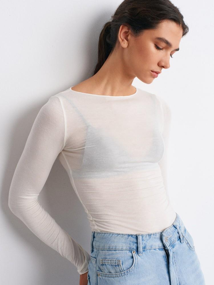 KAYIK YAKA KAŞMİR BLUZ