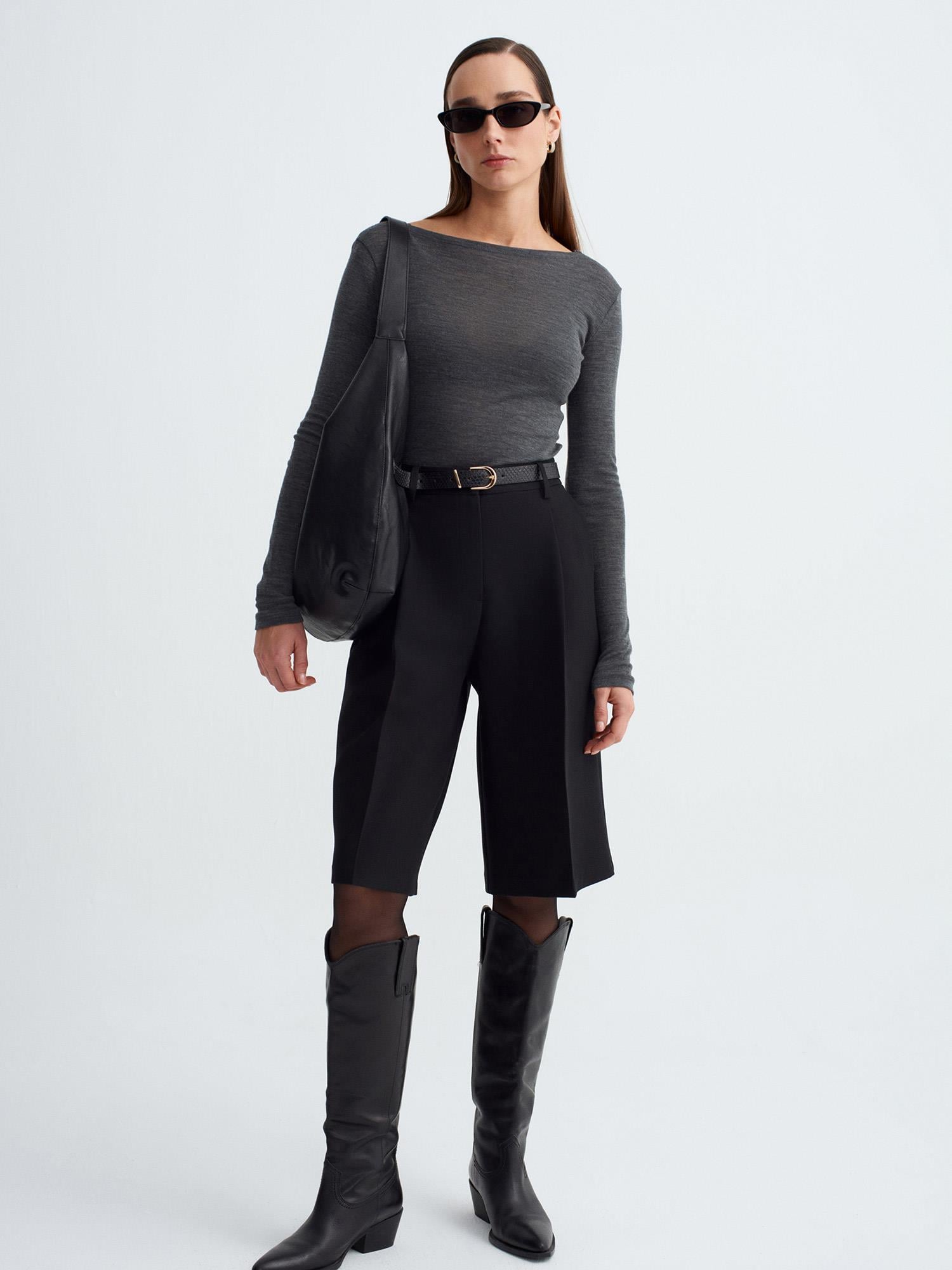 KEMERLİ BERMUDA ŞORT