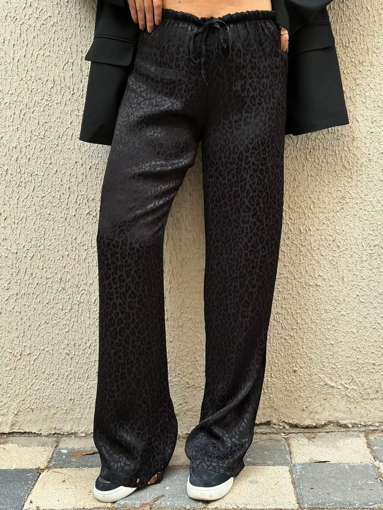 LEOPAR DESEN LASTİKLİ JAKARLI PANTOLON