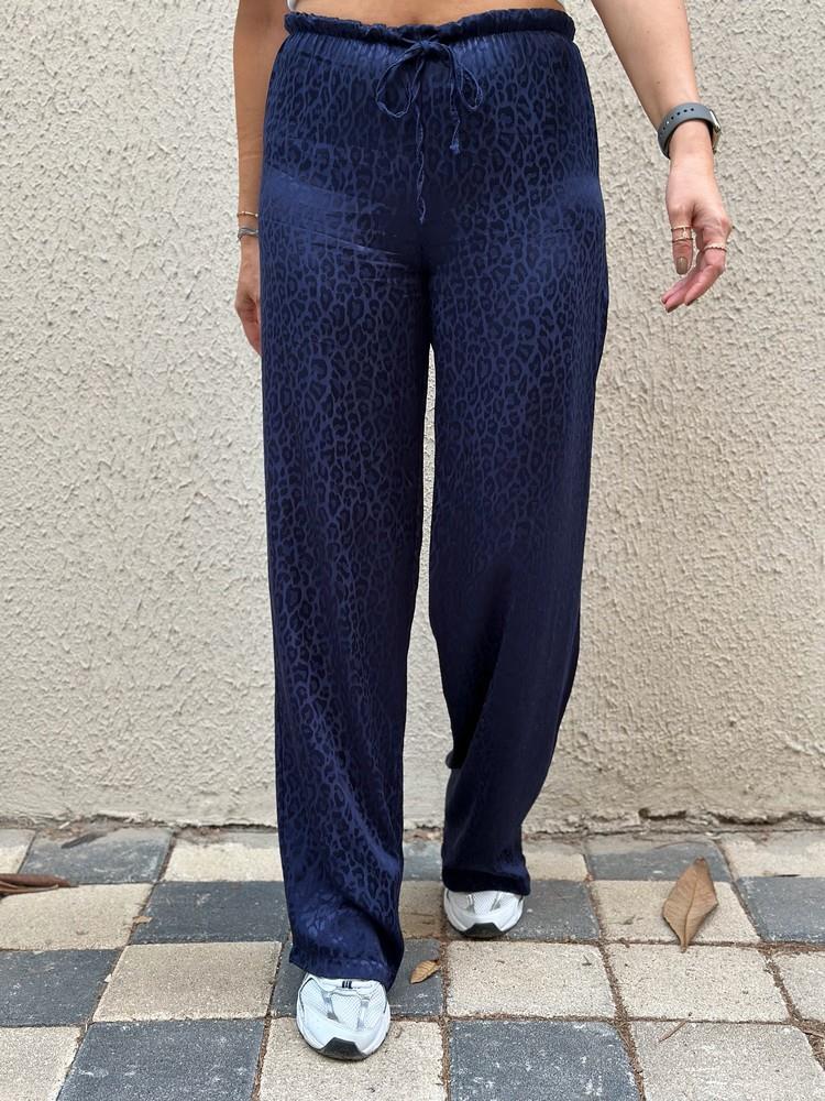 LEOPAR DESEN LASTİKLİ JAKARLI PANTOLON