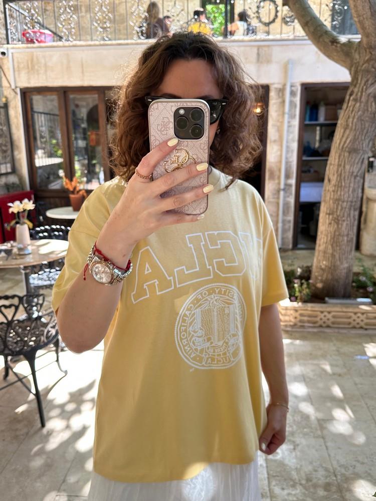 ÖNÜ UCLA BASKILI OVERSIZE T-SHIRT