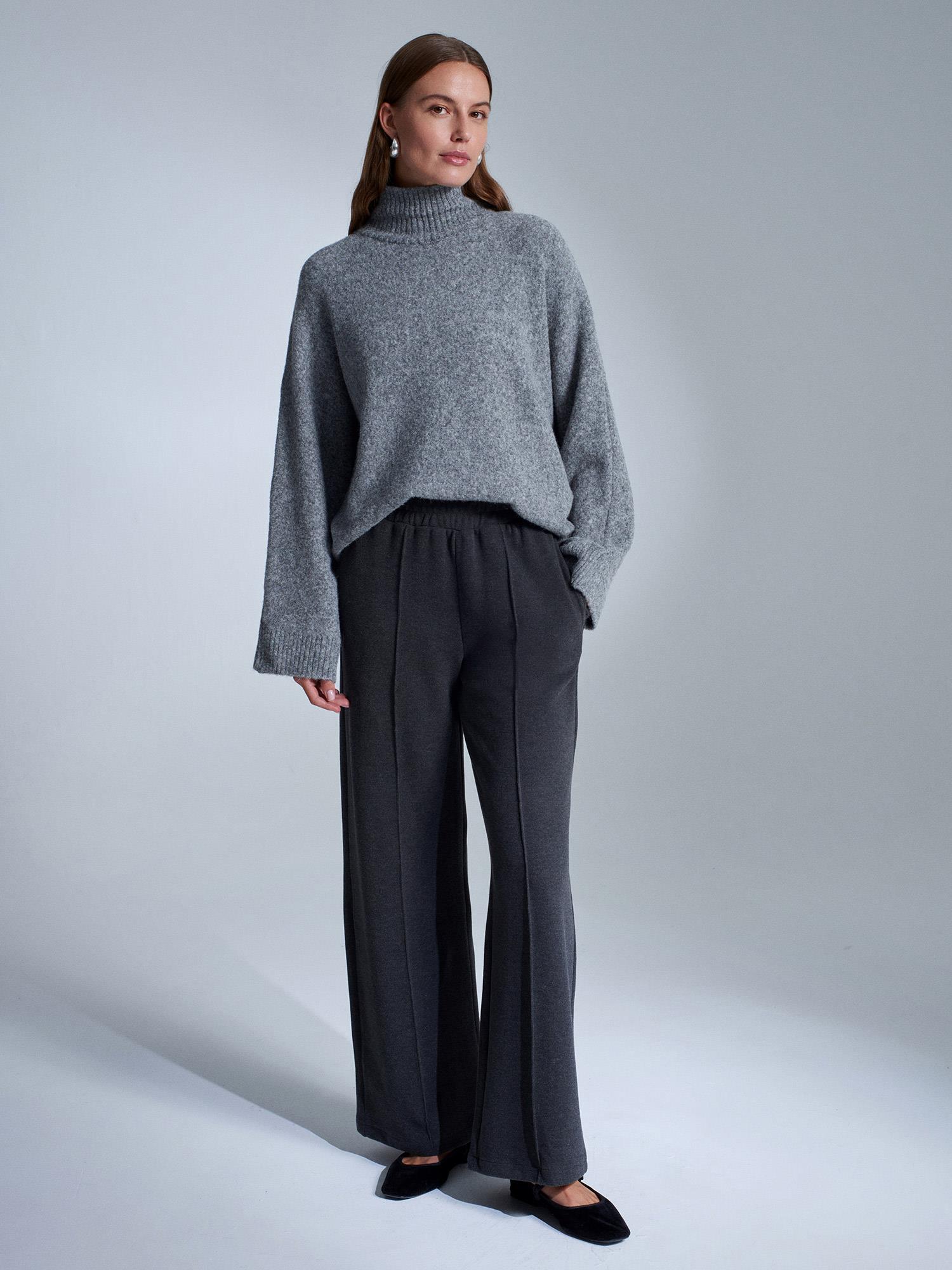 ORTASI DİKİŞLİ ÖRME PANTOLON