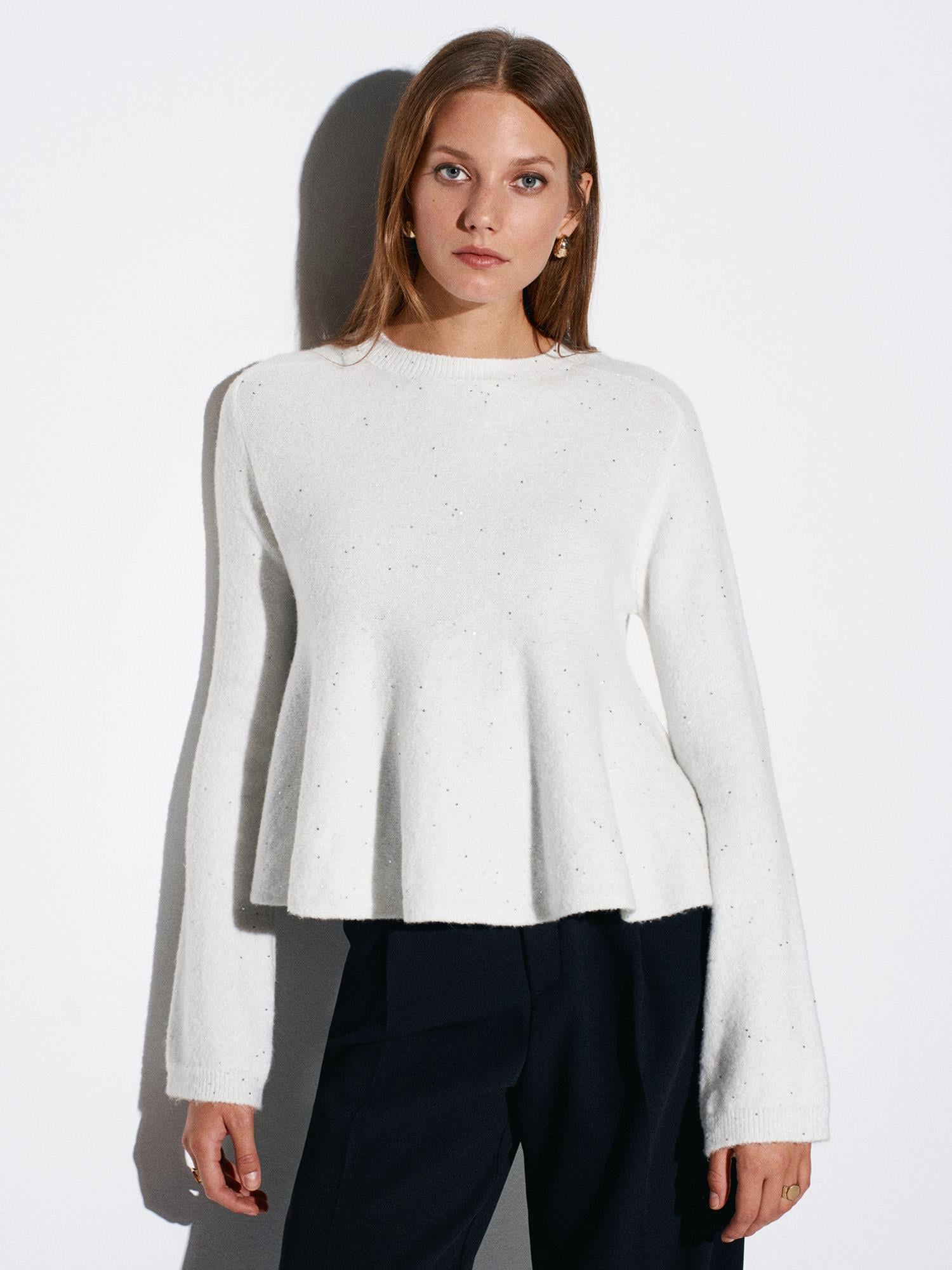 PEPLUM PULLU SİMLİ TRİKO