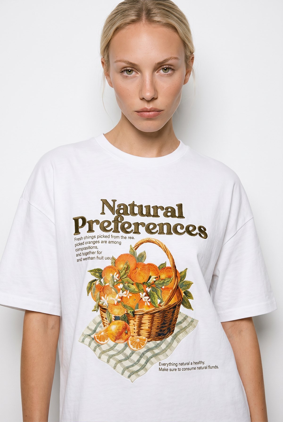 PORTAKAL BASKILI T-SHIRT