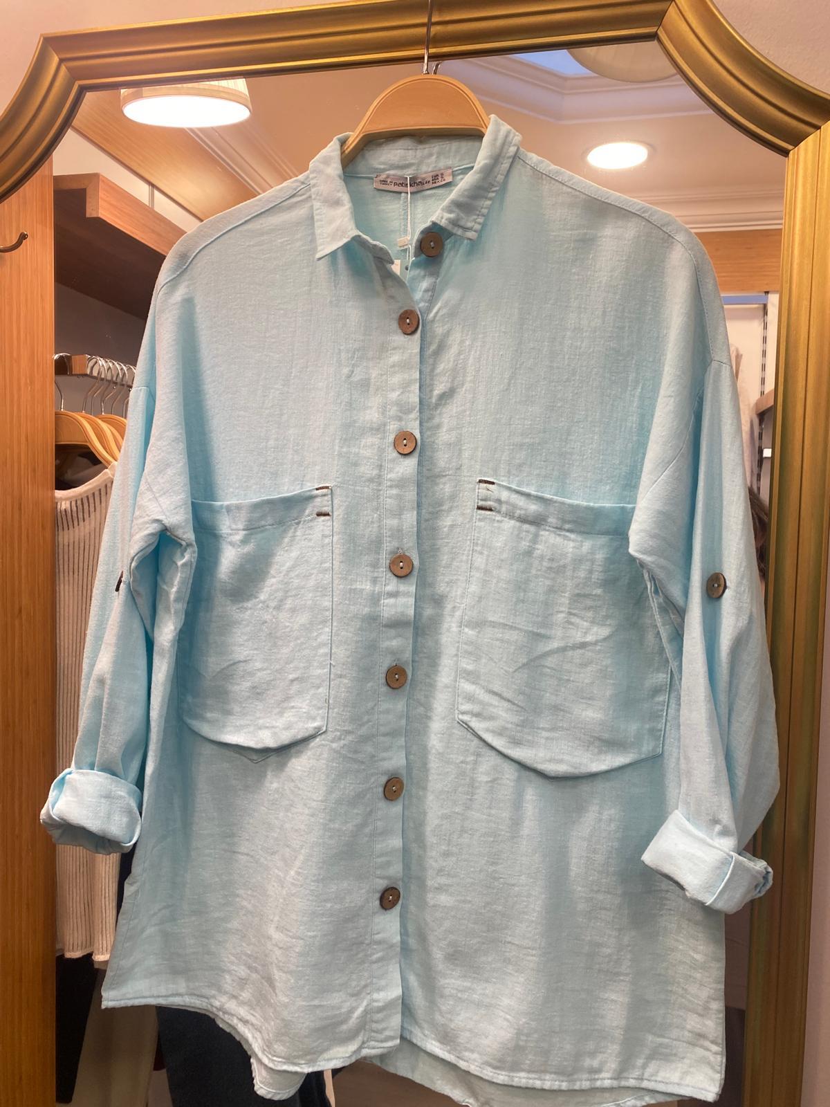 TAHTA DÜĞME ÇİFT CEP GÖMLEK