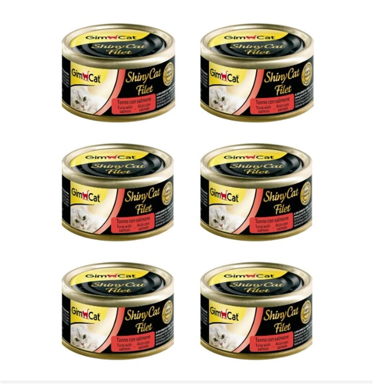 Gimcat Shinycat Tuna Balıklı Somonlu Kedi Konsevesi 6x70 Gr