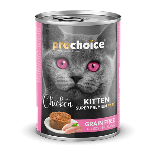 Prochoice Yavru Kediler İçin, Tahılsız, Tavuk Etli Ezme Konserve 12x400 gr