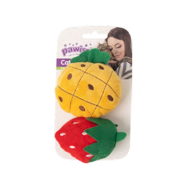 Pawise Örgü Kedi Oyuncağı Çilek - Ananas
