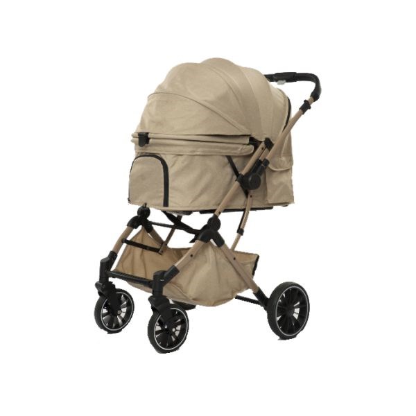 EuroDog Katlanabilir Köpek Arabası Bej 71x56,5x103 cm