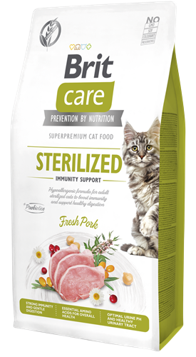Brit Care Kısırlaştırılmış Kediler İçin, Tahılsız, Hipoalerjenik, Domuz Etli Kuru Mama 7 kg