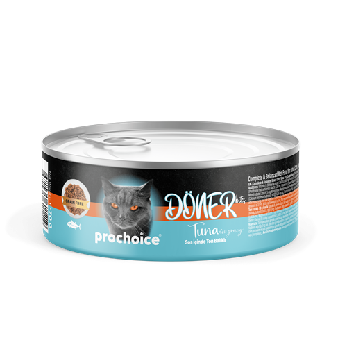 Prochoice Döner Tuna, Sos İçinde Ton Balıklı Tam & Dengeli Yetişkin Kedi Konservesi 12x70 gr
